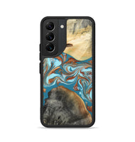 Galaxy S22 Wood Phone Case - Rheta (Teal & Gold, 812106)