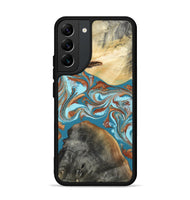 Galaxy S22 Plus Wood Phone Case - Rheta (Teal & Gold, 812106)