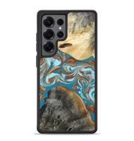 Galaxy S25 Ultra Wood Phone Case - Rheta (Teal & Gold, 812106)