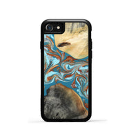 iPhone SE Wood Phone Case - Rheta (Teal & Gold, 812106)