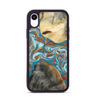 iPhone Xr Wood Phone Case - Rheta (Teal & Gold, 812106)