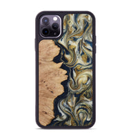 iPhone 11 Pro Max Wood Phone Case - Cloe (Teal & Gold, 812108)