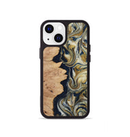 iPhone 13 mini Wood Phone Case - Cloe (Teal & Gold, 812108)