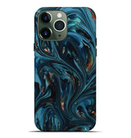 iPhone 13 Pro Max ResinArt Live Edge Phone Case - Shelbi (Teal & Gold, 812201)