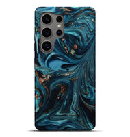 Galaxy S25 Ultra ResinArt Live Edge Phone Case - Talan (Teal & Gold, 812212)