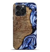 iPhone 16 Pro Max Wood Live Edge Phone Case - Pete (Blue, 812239)
