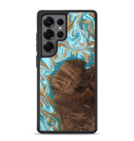 Galaxy S25 Ultra Wood Phone Case - Virgil (Teal & Gold, 812278)