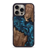 iPhone 16 Pro Max Wood Phone Case - Yandel (Blue, 812364)