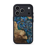 iPhone 17 Pro Wood Phone Case - Adelard (Teal & Gold, 812450)