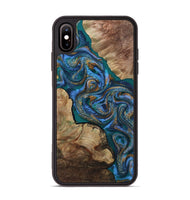 iPhone Xs Max Wood Phone Case - Adelard (Teal & Gold, 812450)