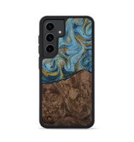 Galaxy S24 Wood Phone Case - Veda (Teal & Gold, 812452)