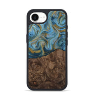 iPhone 17e Wood Phone Case - Veda (Teal & Gold, 812452)