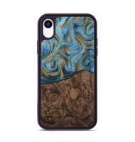 iPhone Xr Wood Phone Case - Veda (Teal & Gold, 812452)