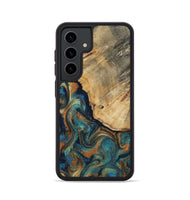 Galaxy S24 Wood Phone Case - Jazlynn (Teal & Gold, 812453)