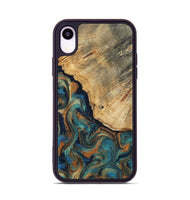 iPhone Xr Wood Phone Case - Jazlynn (Teal & Gold, 812453)