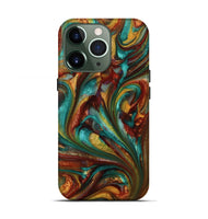iPhone 13 Pro ResinArt Live Edge Phone Case - Lucca (Teal & Gold, 812782)