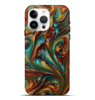 iPhone 15 Pro Max ResinArt Live Edge Phone Case - Lucca (Teal & Gold, 812782)