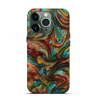 iPhone 13 Pro ResinArt Live Edge Phone Case - Dayton (Teal & Gold, 812793)