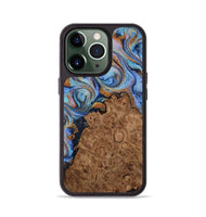 iPhone 13 Pro Wood Phone Case - London (Teal & Gold, 812817)