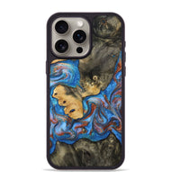 iPhone 15 Pro Max Wood Phone Case - Bristol (Teal & Gold, 812882)