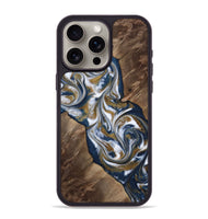 iPhone 15 Pro Max Wood Phone Case - Kye (Teal & Gold, 812978)