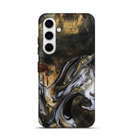 Galaxy S25 Wood Live Edge Phone Case - Natalya (Black & White, 813127)