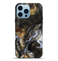 iPhone 14 Pro Max Wood Live Edge Phone Case - Natalya (Black & White, 813127)