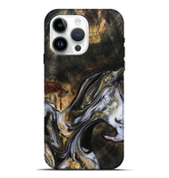 iPhone 15 Pro Max Wood Live Edge Phone Case - Natalya (Black & White, 813127)