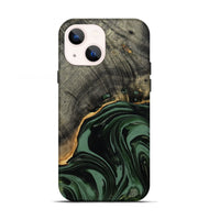 iPhone 13 Wood Live Edge Phone Case - Kirstie (Green, 814277)