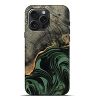 iPhone 16 Pro Max Wood Live Edge Phone Case - Kirstie (Green, 814277)