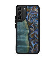 Galaxy S22 Plus Wood Phone Case - Sariah (Teal & Gold, 814294)
