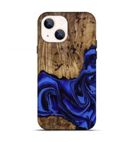 iPhone 13 Wood Live Edge Phone Case - Chaim (Blue, 814392)