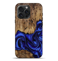 iPhone 16 Pro Max Wood Live Edge Phone Case - Chaim (Blue, 814392)