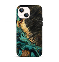 iPhone 13 Wood Live Edge Phone Case - Taliyah (Green, 814399)