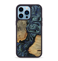 iPhone 14 Pro Max Wood Phone Case - Christy (Blue, 814557)