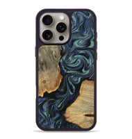 iPhone 16 Pro Max Wood Phone Case - Christy (Blue, 814557)