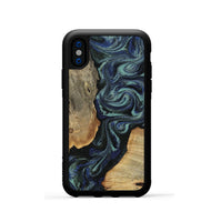 iPhone Xs Wood Phone Case - Christy (Blue, 814557)