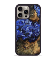 iPhone 15 Pro Max Wood Phone Case - Lilyana (Blue, 814578)