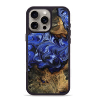 iPhone 16 Pro Max Wood Phone Case - Lilyana (Blue, 814578)