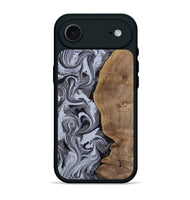 iPhone 17 Air Wood Phone Case - Agatha (Black & White, 814609)