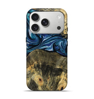 iPhone 17 Pro Wood Live Edge Phone Case - Leo (Blue, 814784)