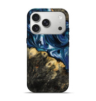 iPhone 17 Pro Wood Live Edge Phone Case - Gina (Blue, 814786)