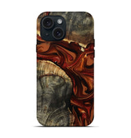 iPhone 15 Wood Live Edge Phone Case - Alda (Red, 814787)
