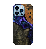 iPhone 14 Pro Wood Live Edge Phone Case - Mahala (Purple, 814792)