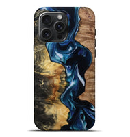 iPhone 16 Pro Max Wood Live Edge Phone Case - Lashawn (Blue, 814793)