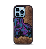 iPhone 14 Pro Wood Phone Case - Latonia (Purple, 814799)