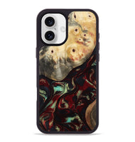 iPhone 16 Plus Wood Phone Case - Mariann (Red, 814806)