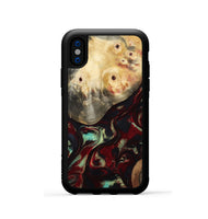 iPhone Xs Wood Phone Case - Mariann (Red, 814806)