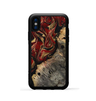 iPhone Xs Wood Phone Case - Elda (Red, 814807)