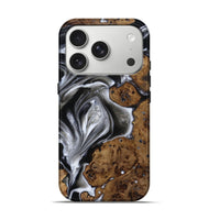 iPhone 17 Pro Wood Live Edge Phone Case - Aziel (Black & White, 814825)
